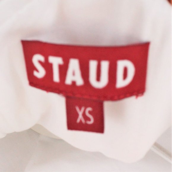 STAUD Kai Halterneck Cotton Blend Dress in White - FCM80 - Picture 13 of 14